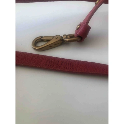 Pre-owned Miu Miu Leather Belt In Pink