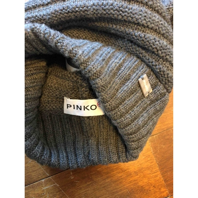 Pre-owned Pinko Wool Beanie In Grey