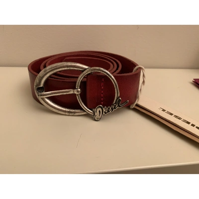 Pre-owned Diesel Red Leather Belt