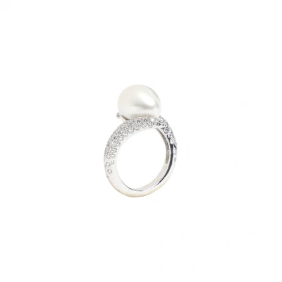 Pre-owned Chanel Metallic White Gold Ring