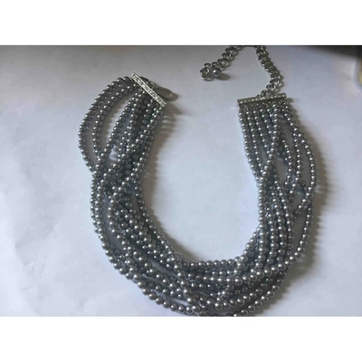 Pre-owned Kenneth Jay Lane Ceramic Necklace In Grey