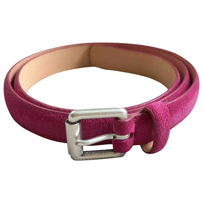Pre-owned Closed Belt In Pink