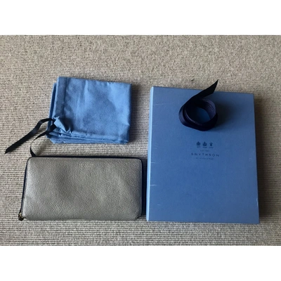 Pre-owned Smythson Leather Purse In Grey