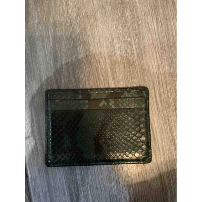 Pre-owned Gucci Green Python Purses, Wallet & Cases