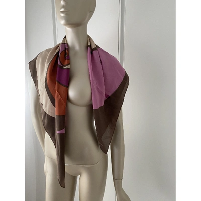 Pre-owned Gucci Silk Handkerchief In Purple