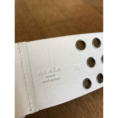 Pre-owned Alaïa Leather Belt In Ecru