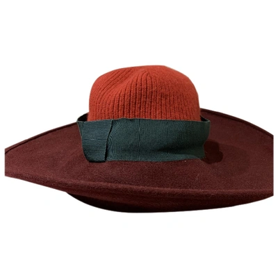 Pre-owned Marc Jacobs Burgundy Wool Hats