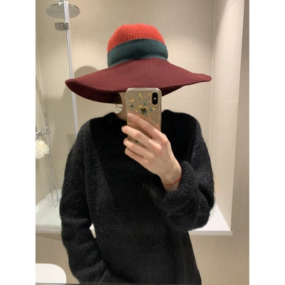 Pre-owned Marc Jacobs Burgundy Wool Hats
