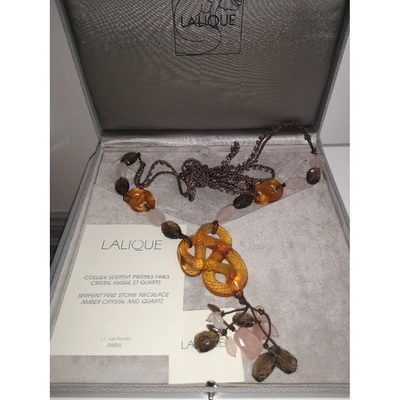 Pre-owned Lalique Orange Crystal Necklace