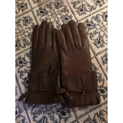 Pre-owned Ralph Lauren Leather Gloves In Brown