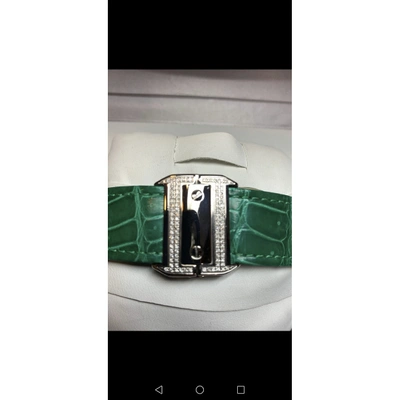 Pre-owned Cartier Santos 100 Xl Green Steel Watches