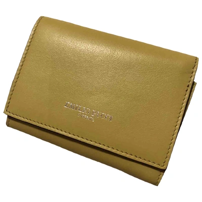 Pre-owned Emilio Pucci Yellow Leather Wallet