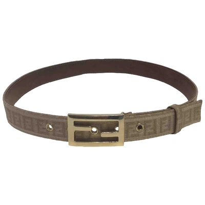 Pre-owned Fendi Beige Leather Belt