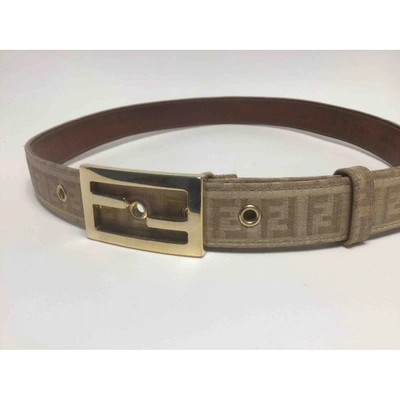 Pre-owned Fendi Beige Leather Belt