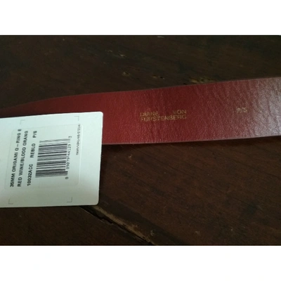 Pre-owned Diane Von Furstenberg Leather Belt In Burgundy