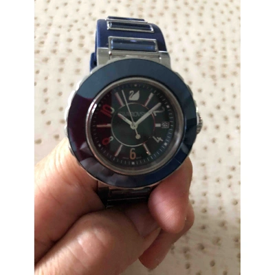 Pre-owned Swarovski Watch In Blue