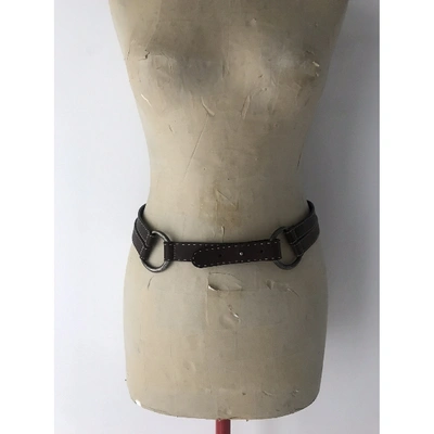 Pre-owned Max Mara Leather Belt In Brown