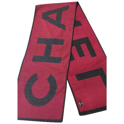 Pre-owned Chanel Cashmere Stole In Burgundy