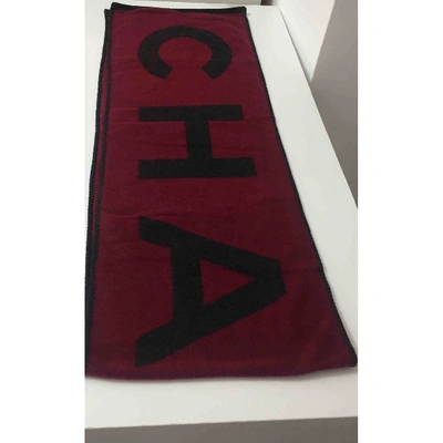 Pre-owned Chanel Cashmere Stole In Burgundy