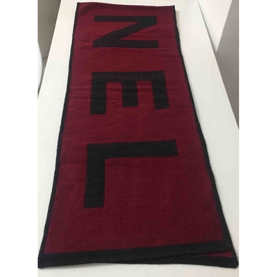 Pre-owned Chanel Cashmere Stole In Burgundy