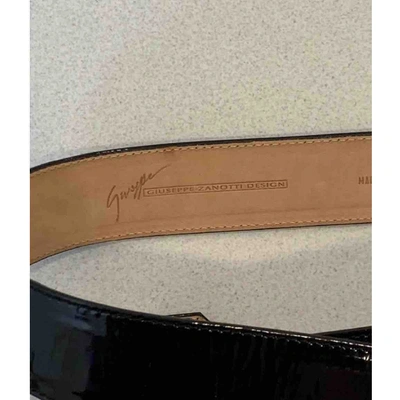 Pre-owned Giuseppe Zanotti Patent Leather Belt In Black