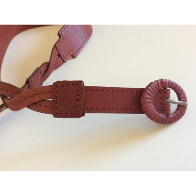 Pre-owned Hoss Intropia Leather Belt In Red