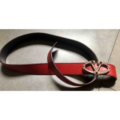 Pre-owned Valentino Garavani Red Leather Belt