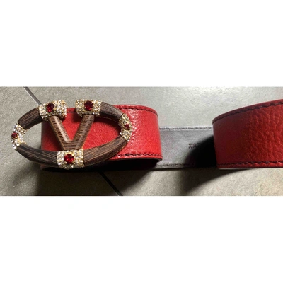 Pre-owned Valentino Garavani Red Leather Belt