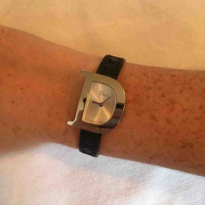 Pre-owned Dior D Black Steel Watch