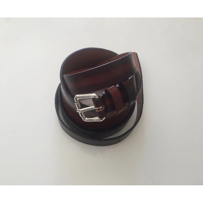 Pre-owned Max Mara Brown Leather Belt