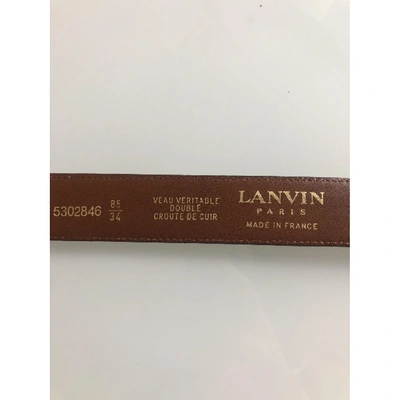 Pre-owned Lanvin Leather Belt In Ecru