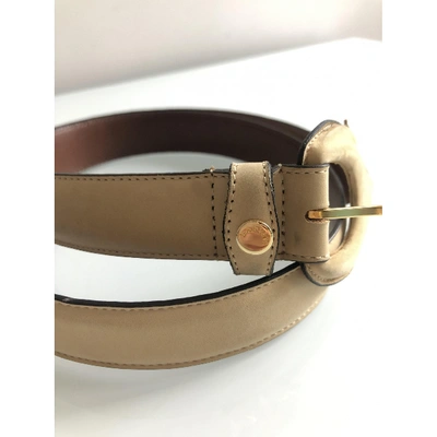 Pre-owned Lanvin Leather Belt In Ecru