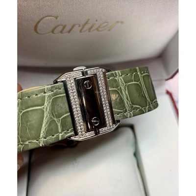 Pre-owned Cartier Santos 100 Xl Grey Steel Watch
