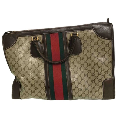 Pre-owned Gucci Cloth 48h Bag In Camel