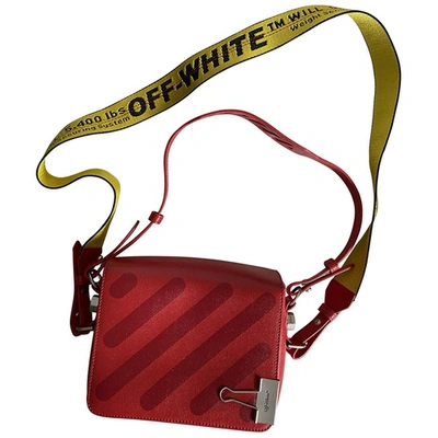 Pre-owned Off-white Binder Red Leather Handbag