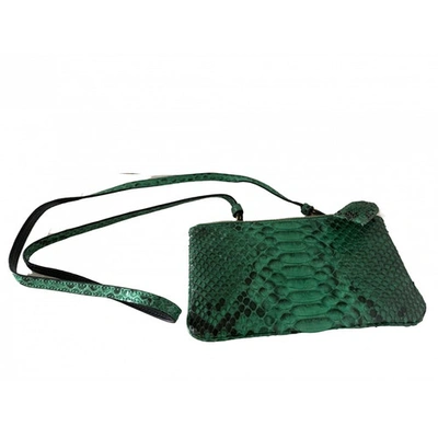 Pre-owned Ximena Kavalekas Green Python Clutch Bag