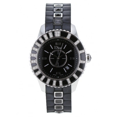 Pre-owned Dior Christal Black Steel Watch