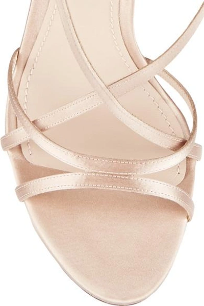 Shop Dolce & Gabbana Embellished Satin Sandals In Pink
