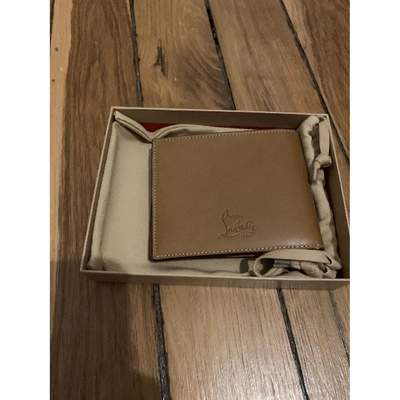 Pre-owned Christian Louboutin Panettone Camel Leather Wallet