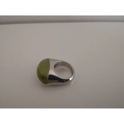 Pre-owned Daum Green Silver Ring