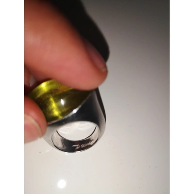 Pre-owned Daum Green Silver Ring