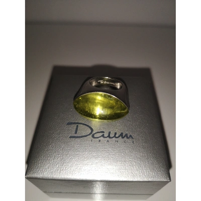 Pre-owned Daum Green Silver Ring