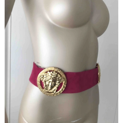 Pre-owned Versace Belt In Pink