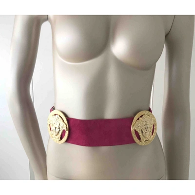 Pre-owned Versace Belt In Pink