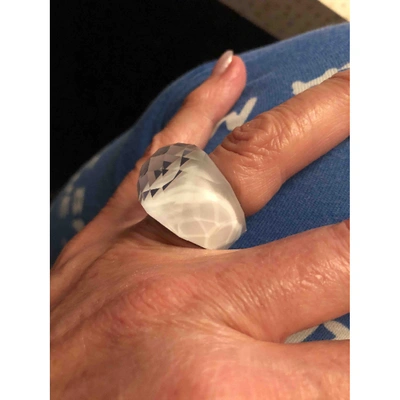 Pre-owned Swarovski Nirvana Crystal Ring In White