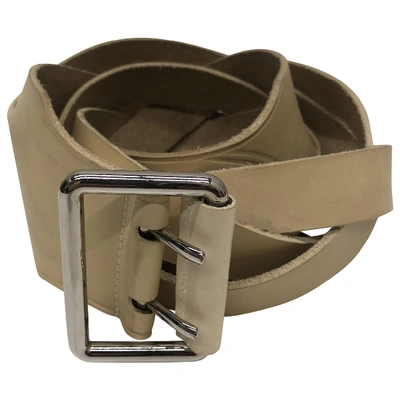 Pre-owned Balenciaga Leather Belt In Beige