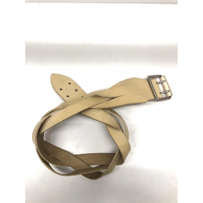 Pre-owned Balenciaga Leather Belt In Beige