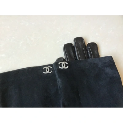 Pre-owned Chanel Black Leather Gloves