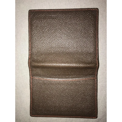Pre-owned Bruno Magli Leather Card Wallet In Brown