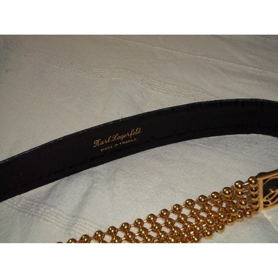 Pre-owned Karl Lagerfeld Leather Belt In Black